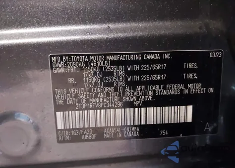 2023 Toyota Rav4 Xle from USA, damaged, VIN 2T3P1RFV8PC344296